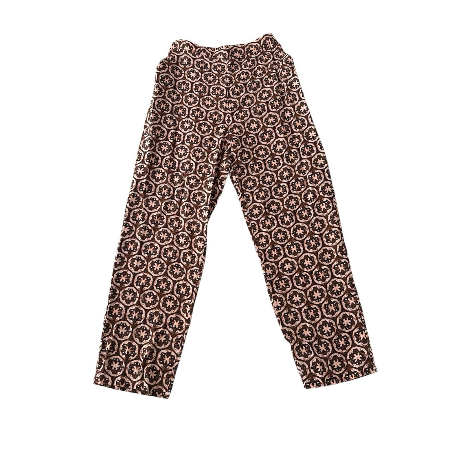 Mason's Daughter Nwt Lattice Pants Size Small Brown Print Linen Cotton Boho — image 4 of 8